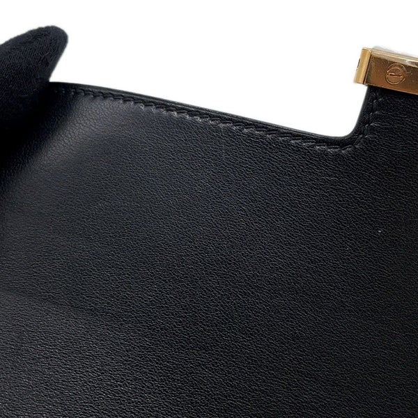 エルメス 長財布 コンスタンス ロング ブラック/ゴールド金具 アリゲーターマット C刻印 HERMES 財布 黒