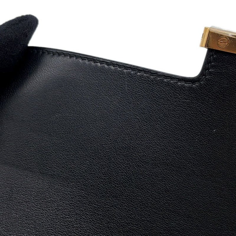 エルメス 長財布 コンスタンス ロング ブラック/ゴールド金具 アリゲーターマット C刻印 HERMES 財布 黒