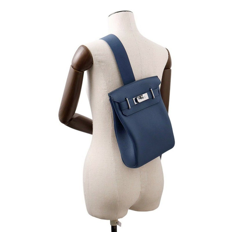 エルメス ボディバッグ ケリー アッカドPM ブルードプリュス/シルバー金具 トゴ K刻印 メンズ