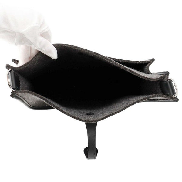 エルメス ショルダーバッグ エブリン3 PM グレー/ブラック/シルバー金具 フェルト/レザー Y刻印 黒