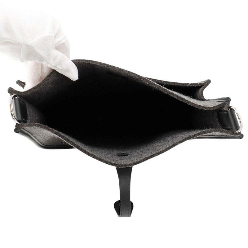 エルメス ショルダーバッグ エブリン3 PM グレー/ブラック/シルバー金具 フェルト/レザー Y刻印 黒