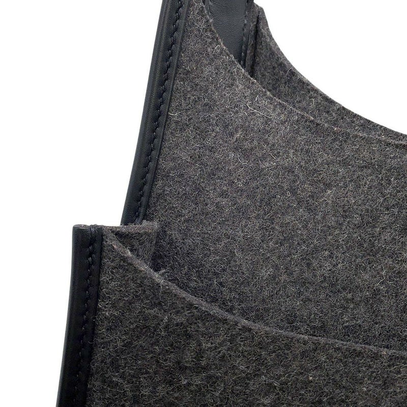 エルメス ショルダーバッグ エブリン3 PM グレー/ブラック/シルバー金具 フェルト/レザー Y刻印 黒