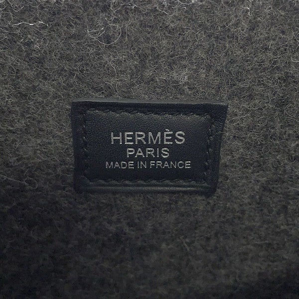 エルメス ショルダーバッグ エブリン3 PM グレー/ブラック/シルバー金具 フェルト/レザー Y刻印 黒