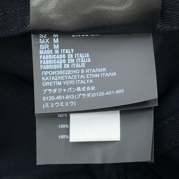 ミュウミュウ キャップ ドリル ベースボールキャップ ロゴ コットン サイズM 5HC179  Miu Miu 帽子 黒