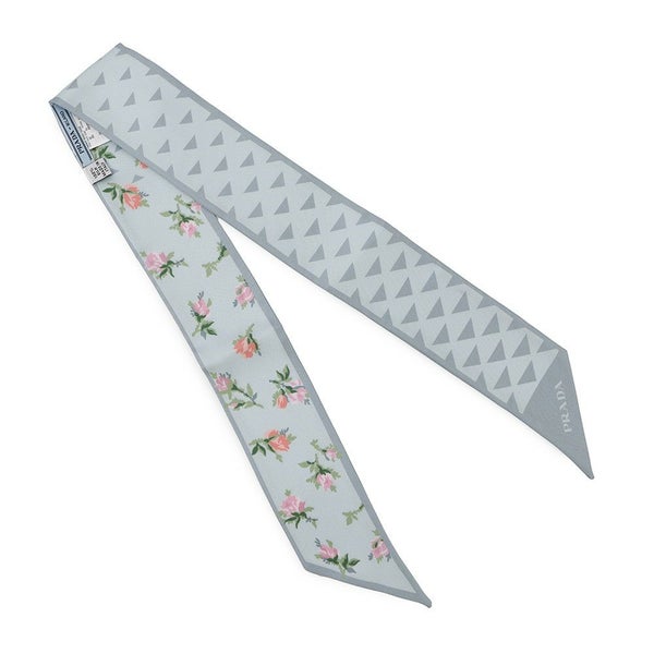 プラダ スカーフ プリントシルクツイル スキニースカーフ 1FF008 PRADA 花