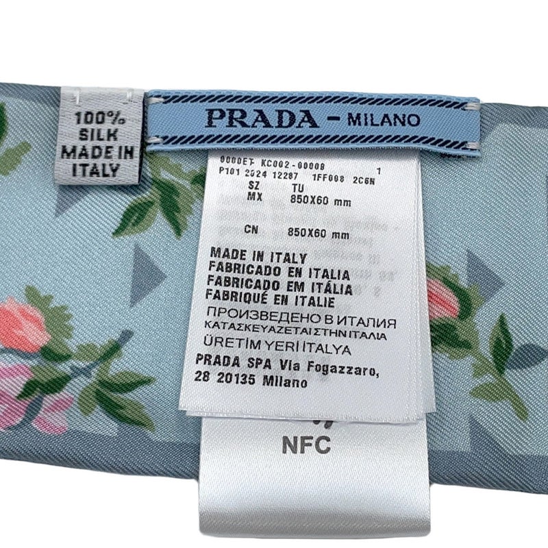 プラダ スカーフ プリントシルクツイル スキニースカーフ 1FF008 PRADA 花