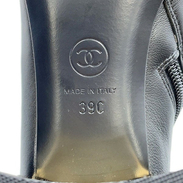 シャネル ロングブーツ ココマーク マトラッセ レディースサイズ39C G38428 CHANEL 靴 黒 2way アンクルブーツ