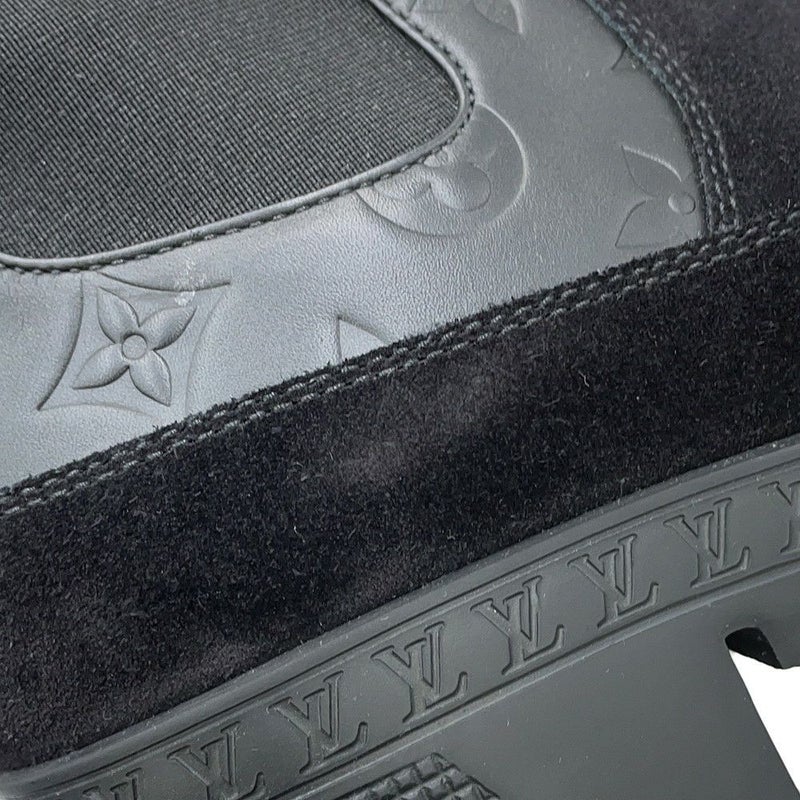 ルイヴィトン ブーツ カーフレザー スエード ローリエート ブーツ レディースサイズ37 ショートブーツ 黒 ブラック