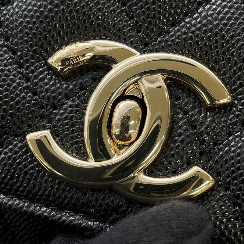 シャネル ハンドバッグ マトラッセ ココマーク ハンドル フラップ キャビアスキン A92991 CHANEL 2wayショルダー 黒