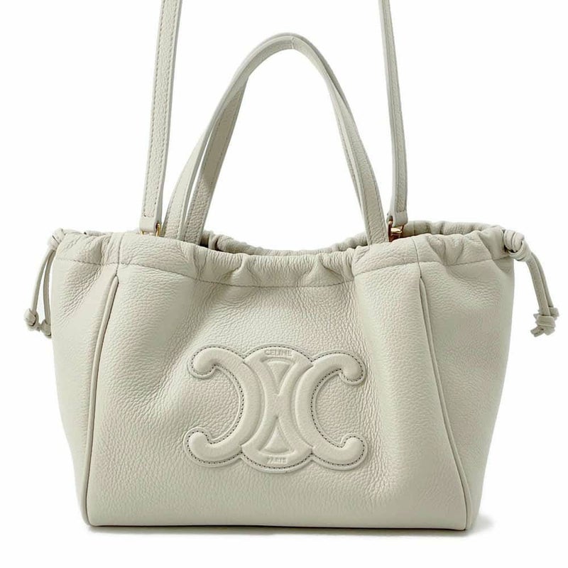 セリーヌ ハンドバッグ スモール カバ ドローストリング キュイル トリオンフ カーフスキン CELINE 2wayショルダー