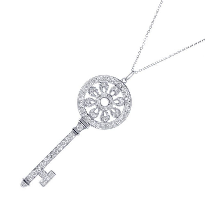 ティファニー ネックレス ペタル キー ペンダント ダイヤモンド Pt950プラチナ GRP02521 Tiffany&Co. ジュエリー