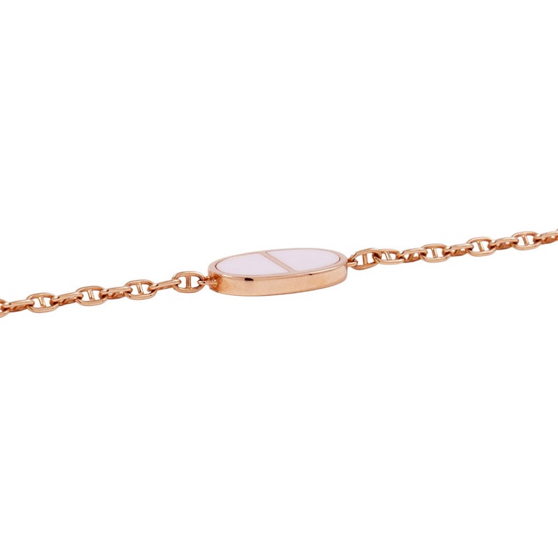 エルメス ブレスレット シェーヌダンクル ヴェルソ K18PGピンクゴールド/ホワイトセラミック サイズSH HERMES ジュエリー
