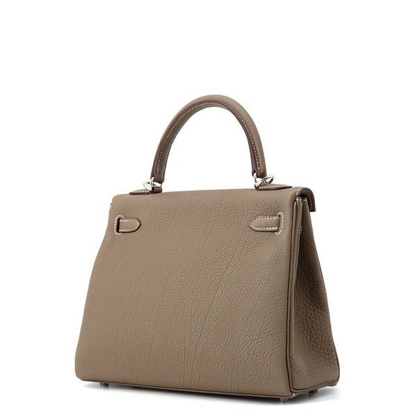 エルメス ハンドバッグ ケリー25 内縫い エトゥープ/シルバー金具 トゴ K刻印 2wayショルダー