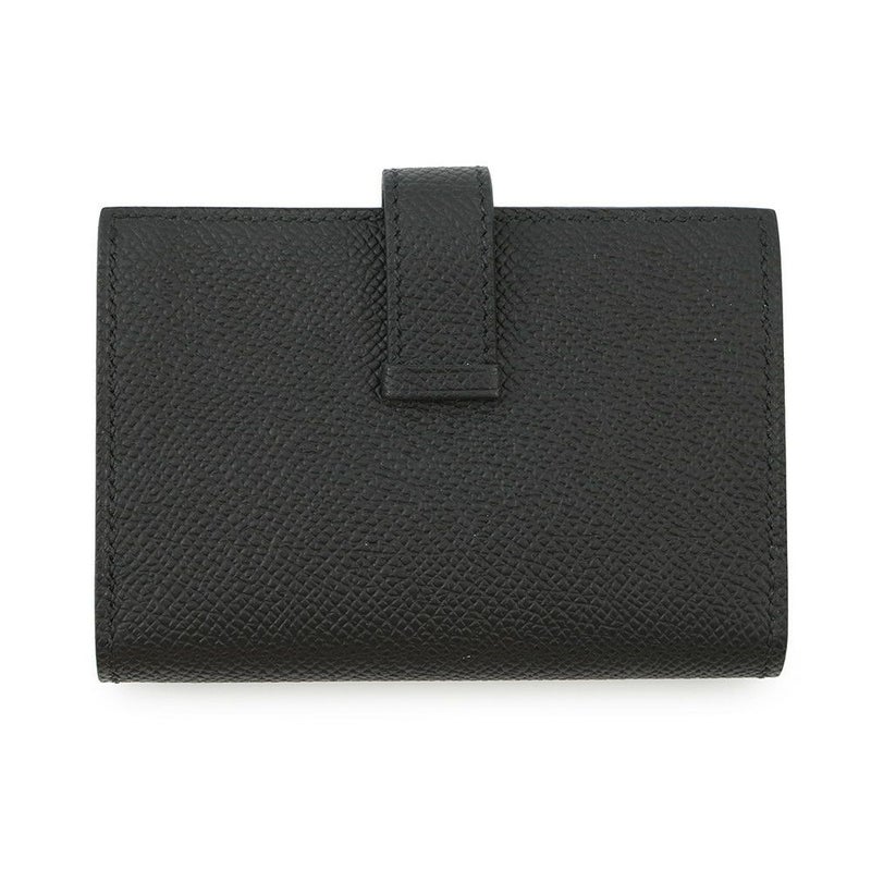 エルメス カードケース ベアン ミニ ブラック/ゴールド金具 エプソンW刻印 HERMES 名刺入れ 黒