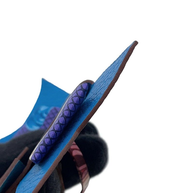 エルメス バッグチャーム プティアッシュ コケード ブルー/マルチカラー トリヨンクレマンス/シルク HERMES