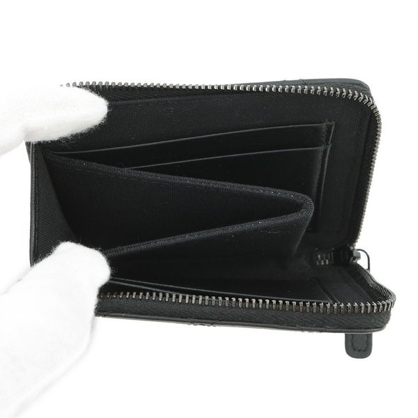 シャネル コインケース ココマーク マトラッセ L字ファスナー コンパクトウォレット カーフレザー AP3997 カードケース 黒