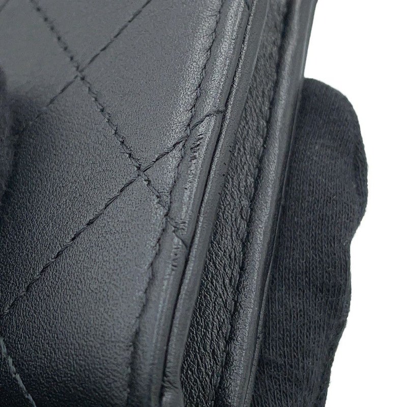 シャネル コインケース ココマーク マトラッセ L字ファスナー コンパクトウォレット カーフレザー AP3997 カードケース 黒