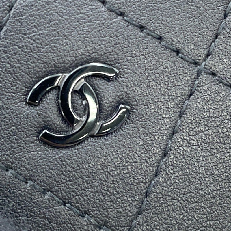 シャネル コインケース ココマーク マトラッセ L字ファスナー コンパクトウォレット カーフレザー AP3997 カードケース 黒