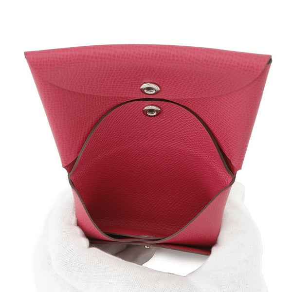 エルメス コインケース カルヴィ デュオ ローズエクストリーム/シルバー金具 エプソン U刻印 財布