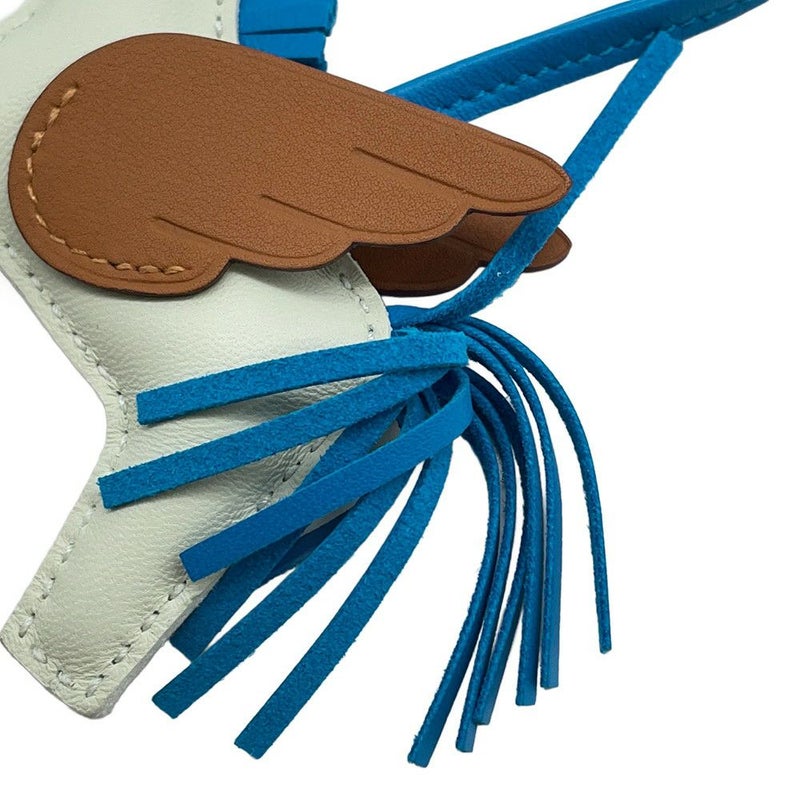 エルメス バッグチャーム ロデオPM ペガサス ヴェールフィズ/ゴールド/ブルーザンジバルラムスキン W刻印