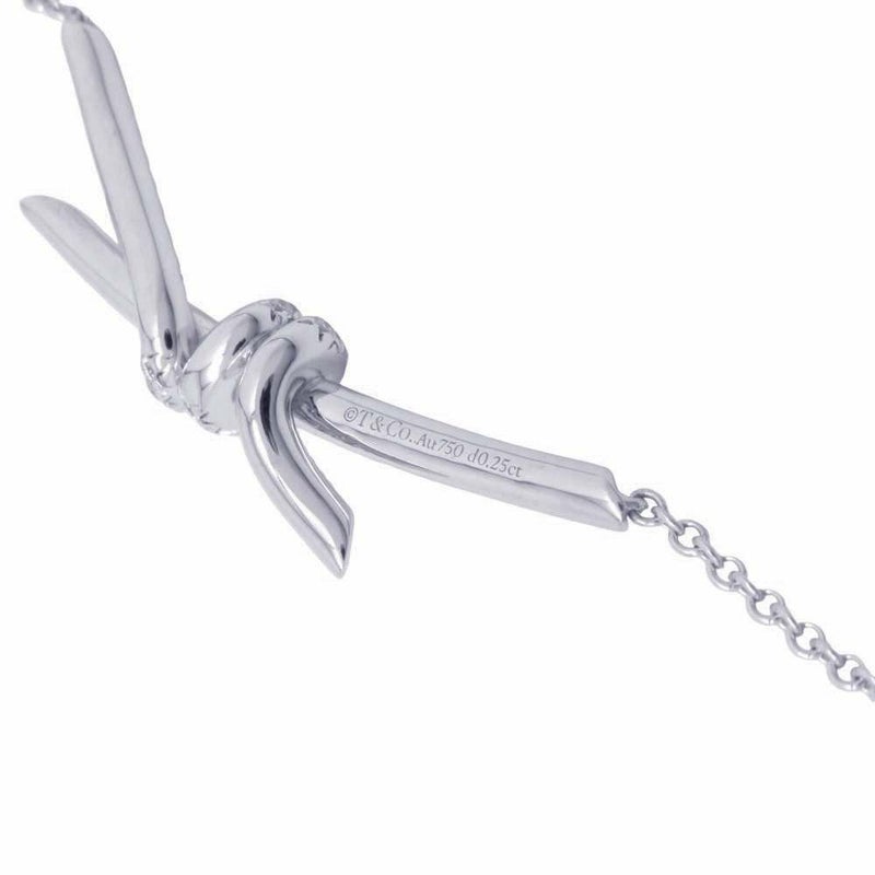 ティファニー ネックレス ノット ペンダント ダイヤモンド 計0.25ct K18WGホワイトゴールド 70300346 Tiffany&Co.