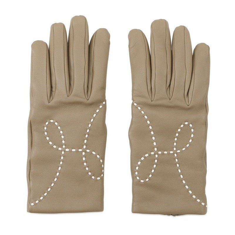 エルメス グローブ リスボン Lisbonne ベージュ ラムスキン レディースサイズ7 HERMES 手袋