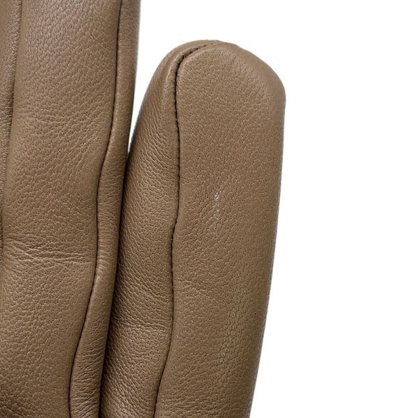 エルメス グローブ リスボン Lisbonne ベージュ ラムスキン レディースサイズ7 HERMES 手袋