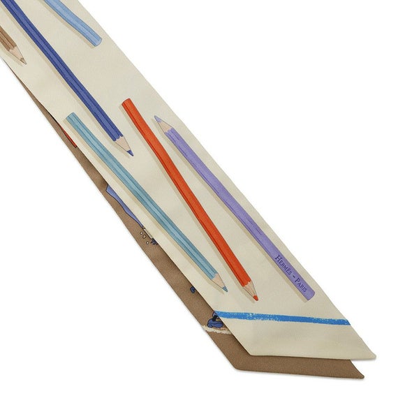 エルメス スカーフ ツイリー A Vos Crayons さあ色鉛筆を出して!/カレ・リブレ シルク 2025春夏