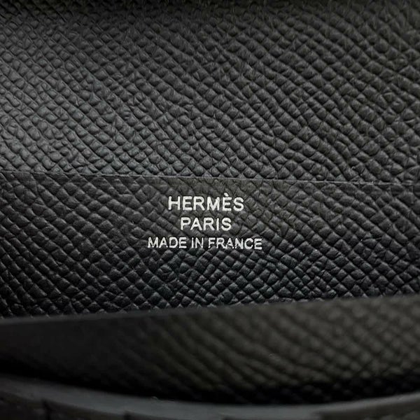 エルメス 二つ折り財布 ベアンコンパクト ブラック/シルバー金具 エプソン W刻印 黒