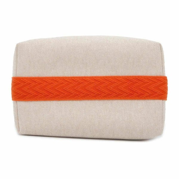 エルメス ポーチ ブリッド・ア・ブラックGM オレンジ/シルバー金具 HERMES バッグ 小物入れ キャンバス