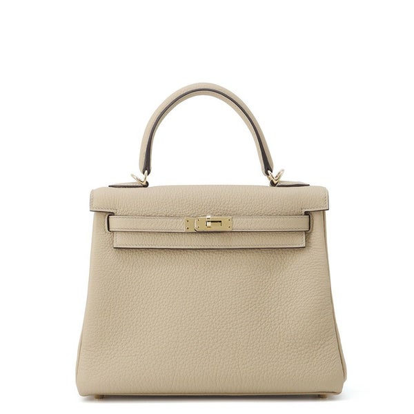 エルメス ハンドバッグ ケリー25 内縫い トレンチ/シャンパンゴールド金具 トゴ K刻印 2wayショルダー