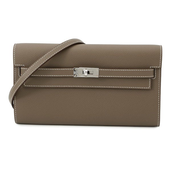 エルメス ケリーウォレット ロング トゥーゴー エトゥープ/シルバー金具 エバーカラー K刻印 財布