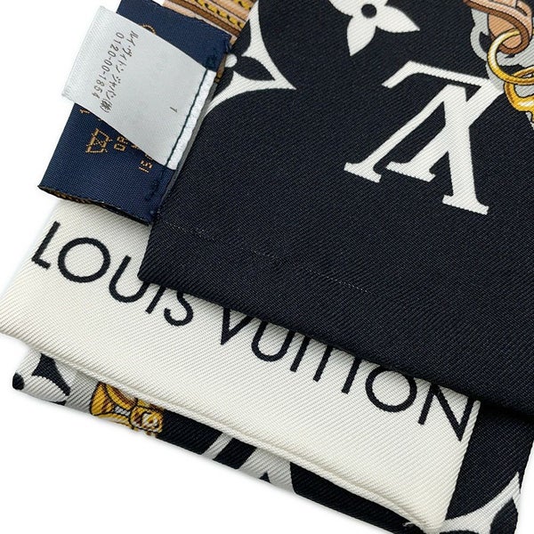 ルイヴィトン スカーフ バンドー・モノグラム コンフィデンシャル M78656 ツイル LV柄 チェーン柄 ベルト柄