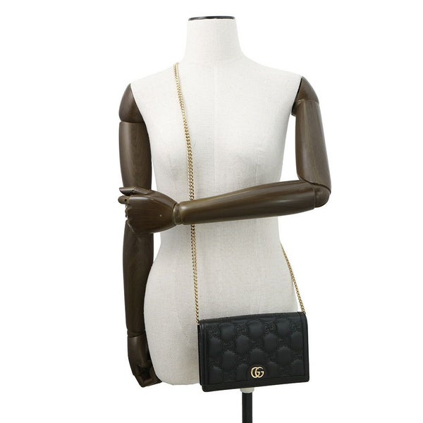 グッチ チェーンウォレット GGマトラッセ レザー 723787 GUCCI 財布 黒