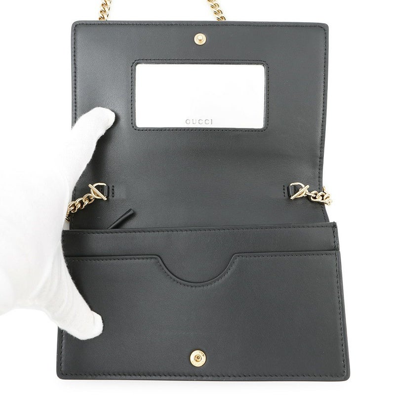 グッチ チェーンウォレット GGマトラッセ レザー 723787 GUCCI 財布 黒