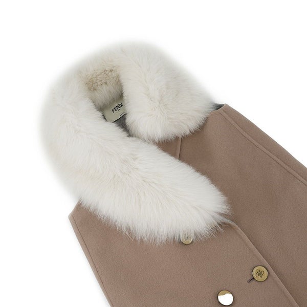 フェンディ コート ジレコート ウール フォックスファー レディースサイズ36 FF8722 FENDI アウター