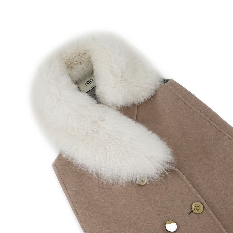 フェンディ コート ジレコート ウール フォックスファー レディースサイズ36 FF8722 FENDI アウター