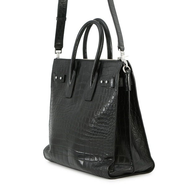 サンローランパリ ハンドバッグ ノースサウス サックドジュール スープル クロコ型押しレザー 480583 2way 黒