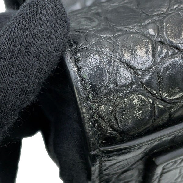 サンローランパリ ハンドバッグ ノースサウス サックドジュール スープル クロコ型押しレザー 480583 2way 黒