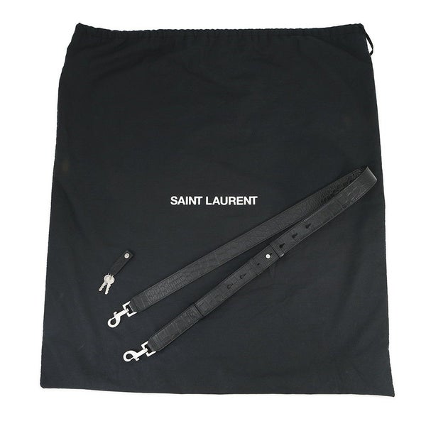 サンローランパリ ハンドバッグ ノースサウス サックドジュール スープル クロコ型押しレザー 480583 2way 黒