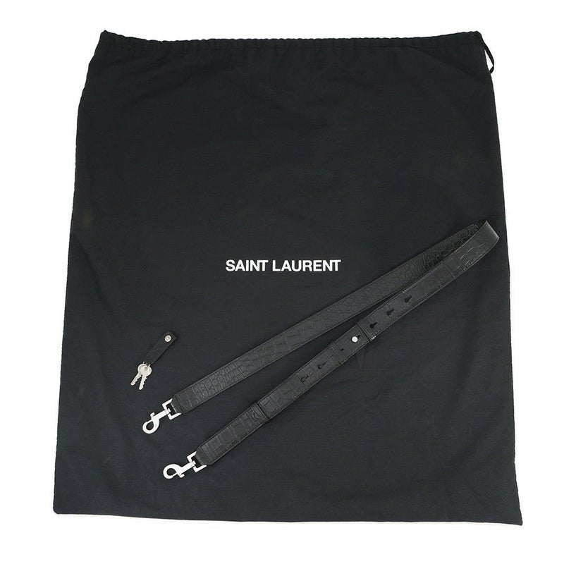 サンローランパリ ハンドバッグ ノースサウス サックドジュール スープル クロコ型押しレザー 480583 2way 黒