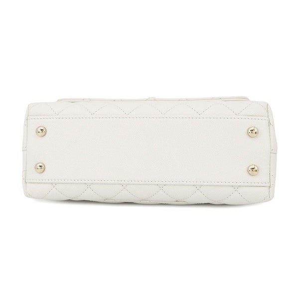 シャネル ハンドバッグ マトラッセ ココマーク ココハンドル キャビアスキン A92990 CHANEL 2way 白