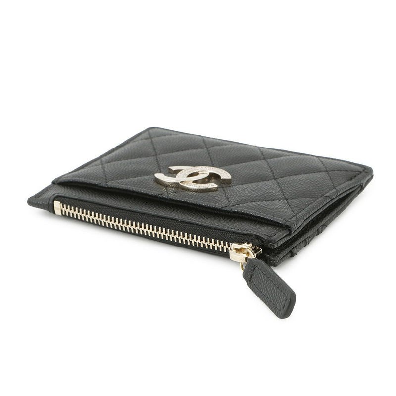 シャネル カードケース マトラッセ ココマーク キャビアスキン AP3139 CHANEL コインケース 黒