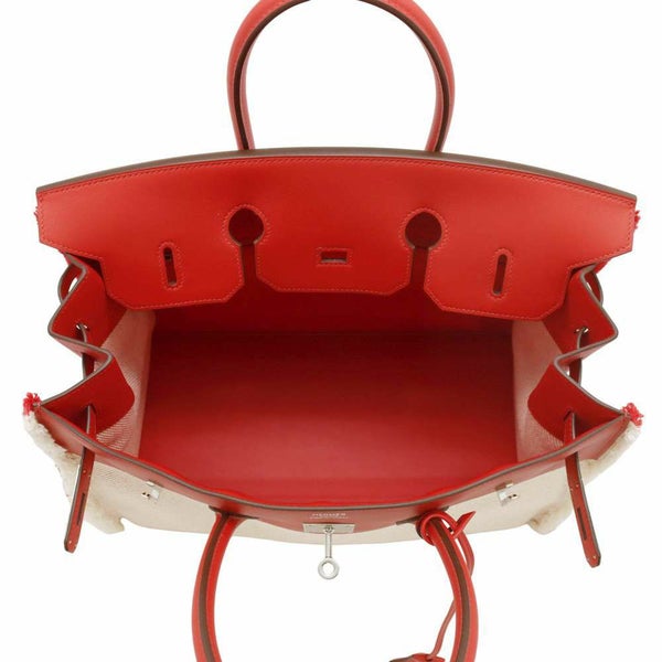 エルメス バーキン35 フレイフレイ ルージュクー/シルバー金具 スイフト/ツイルアッシュ Z刻印