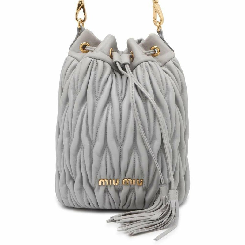 ミュウミュウ ショルダーバッグ マテラッセ 巾着 レザー 5BE014 MIUMIU バッグ