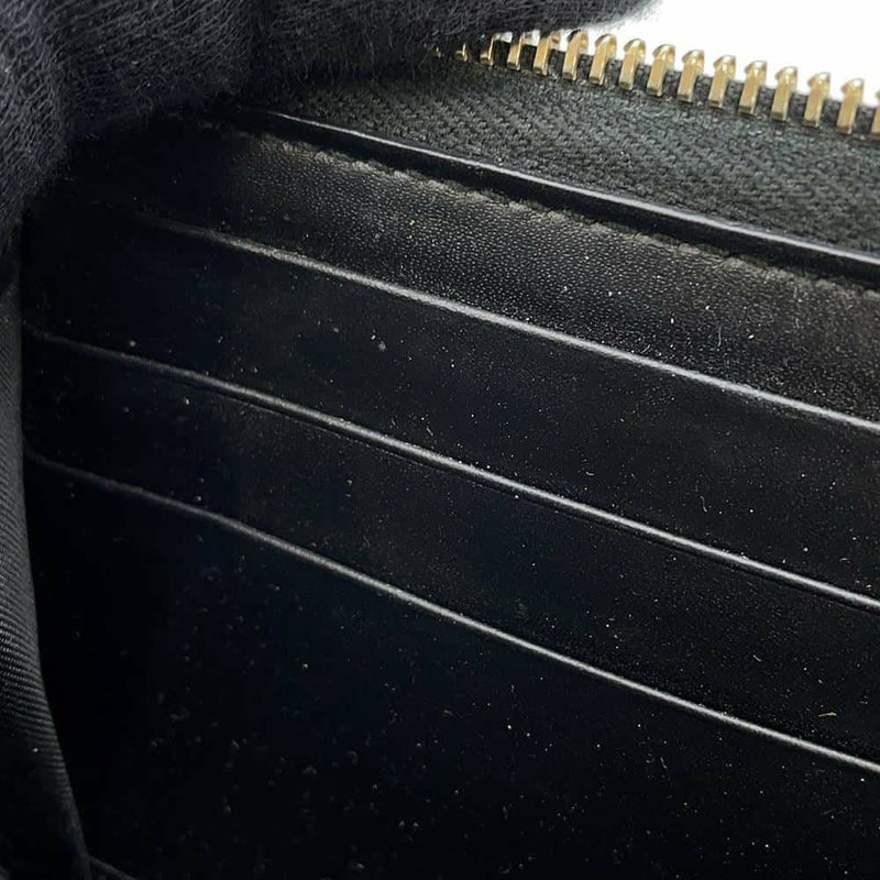 グッチ 長財布 グッチシマ ラウンドファスナー リボン レザー 388680 GUCCI 財布 黒