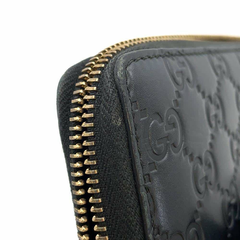 GUCCI シマ　ラウンドファスナー Shima Wallet 388680 グッチ 長財布 グッチシマ ラウンドファスナー リボン レザー 388680