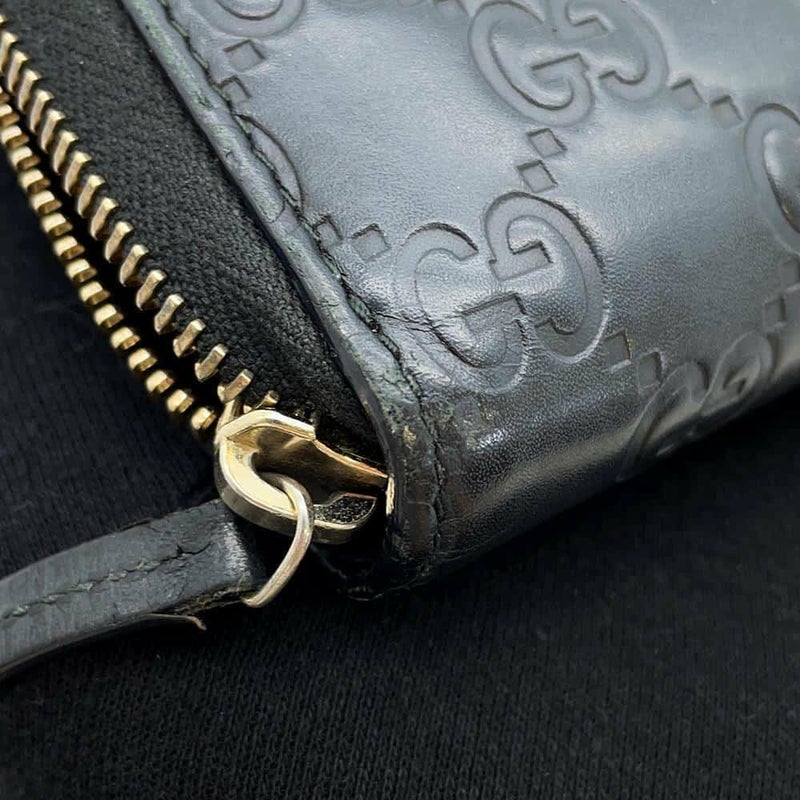 グッチ 長財布 グッチシマ ラウンドファスナー リボン レザー 388680 GUCCI 財布 黒