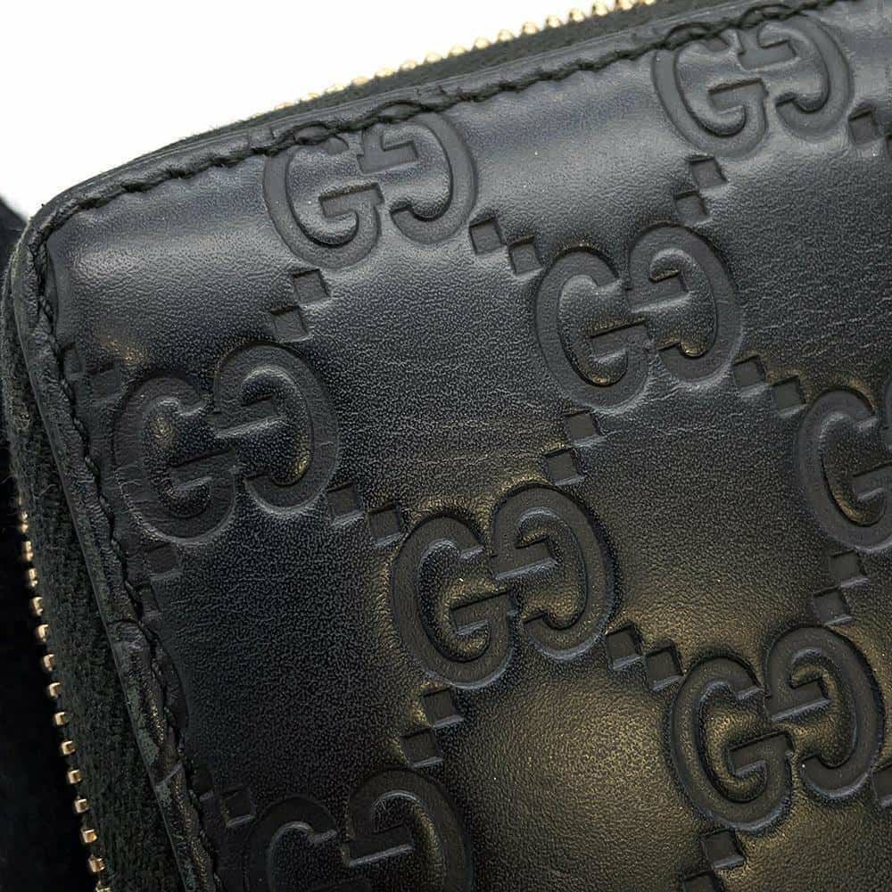 グッチ 長財布 グッチシマ ラウンドファスナー リボン レザー 388680