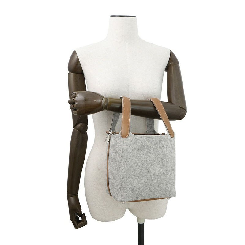 エルメス ハンドバッグ ピコタンロックPM グリスペール/ゴールド/シルバー金具 フェルト Z刻印